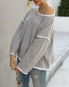 Signature Oversize Knit Sweater Top - Grey Sweaters oh!My Lady 