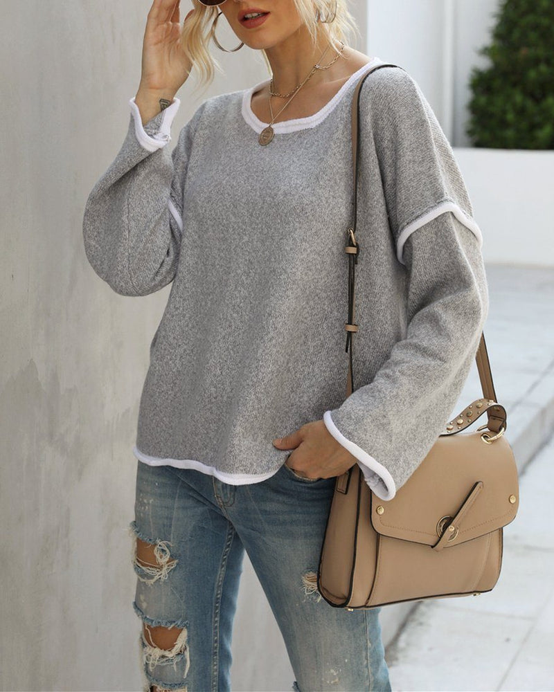Signature Oversize Knit Sweater Top - Grey Sweaters oh!My Lady 