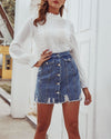 Single Breasted Denim Skirt oh!My Lady 