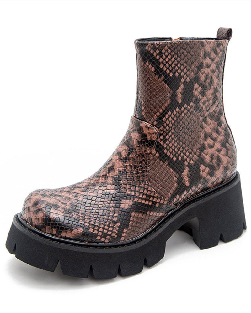 Snake Print Short Martin Boots oh!My Lady 