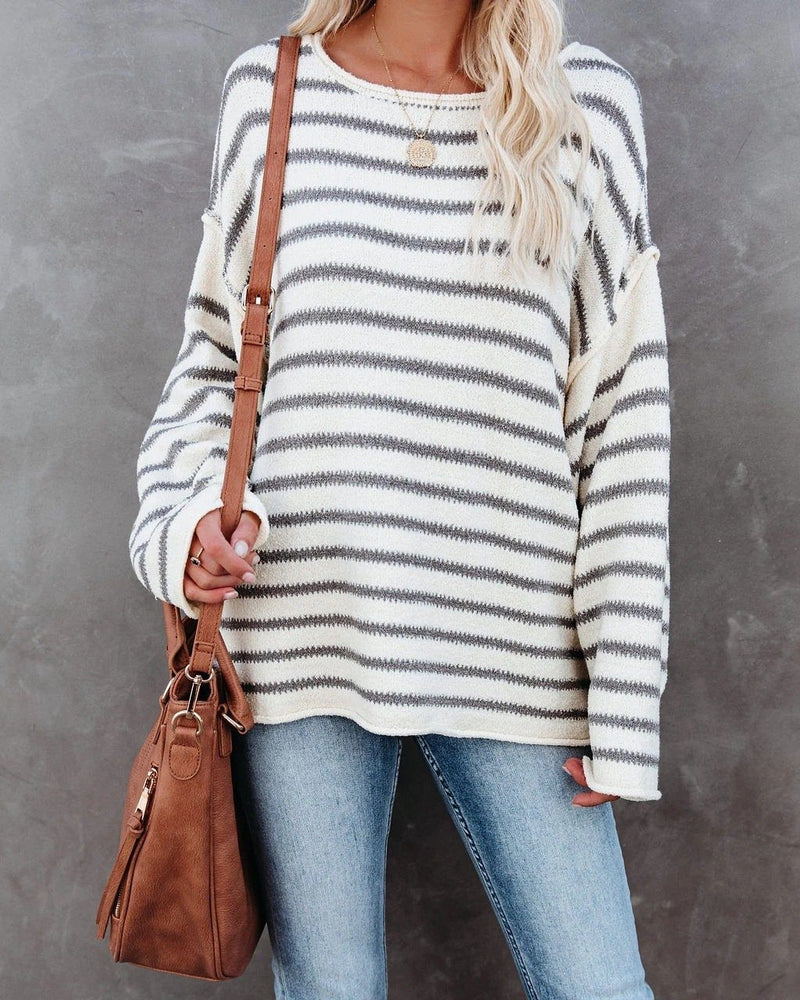 Snuggle Season Striped Knitted Sweater oh!My Lady 