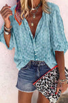 Solid Color Button Loose Shirt ohmylady/Tops OML Blue S 