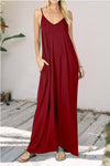 Solid color Pocket Sling Vest Dress ohmylady/Dresses OML S Red 