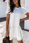Solid Ruffled Cute Mini Dresses ohmylady/Dresses OML S White 