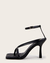 Square Toe Buckle Stiletto High Heels - Black Oh!My Shoes 