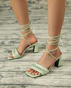 Square Toe Chain Strap Sandals - Green Sandals oh!My Lady 