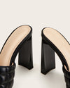 Square Toe Rhomboid Dermatoglyphic Sandals - Black Sandals oh!My Lady 