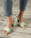 Square Toe Strap Back Sandals - Green Sandals oh!My Lady 