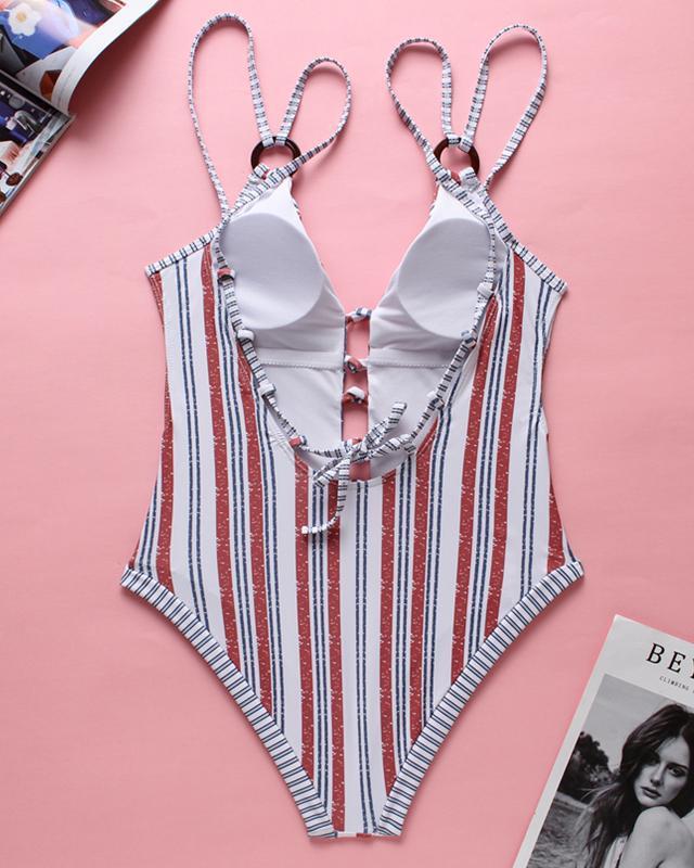 Striped Camisole Triangle Bikini Swimwear oh!My Lady 