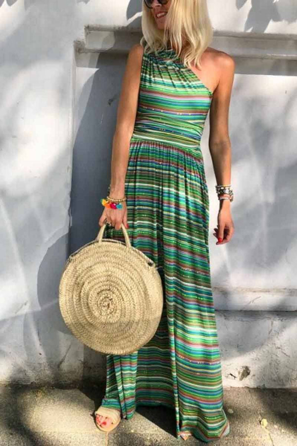 Striped Sleeveless Essential Dress ohmylady/Dresses OML S Green 