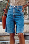 Summer Loose Casual Button Fringed Denim Pants ohmylady/Shorts OML 