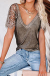 Sweet Side Lace Top - Khaki ss-VCC - t2 OML 