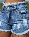 Tassel Hole Short Jeans Skirts oh!My Lady S Light Blue 