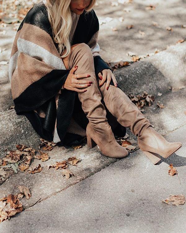 The Raven Faux Suede Thigh High Boot In Warm - Taupe High Boots oh!My Lady 
