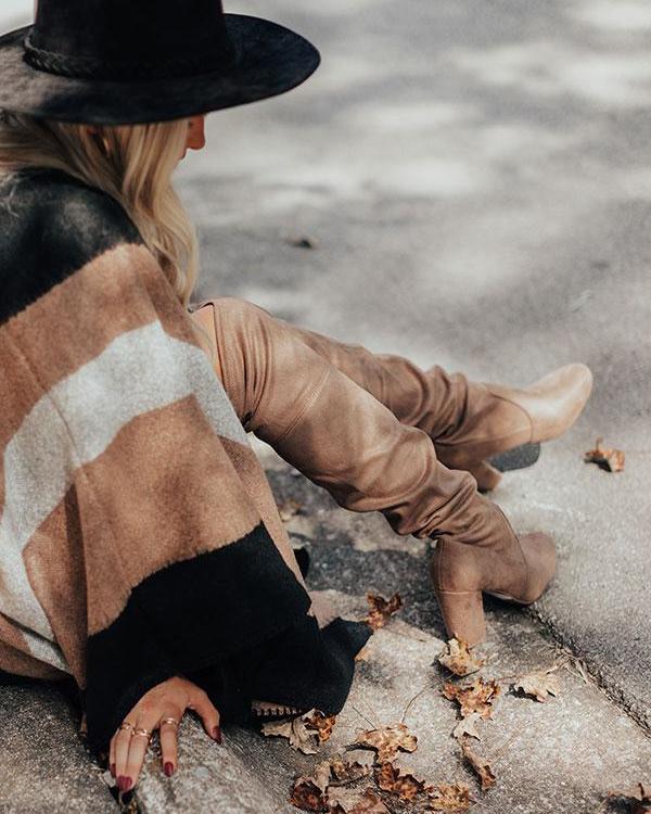 The Raven Faux Suede Thigh High Boot In Warm - Taupe High Boots oh!My Lady 