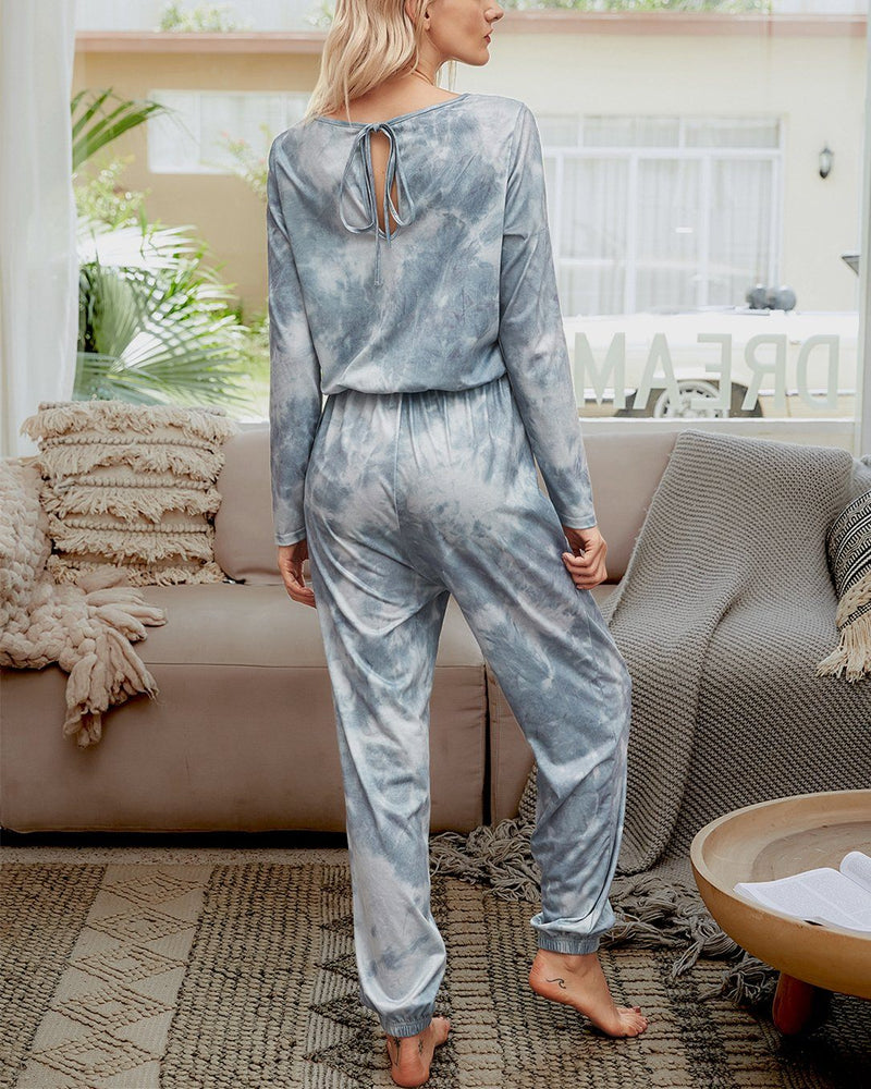 Tie-Dyed Cozy Jumpsuit - Ink Grey oh!My Lady 