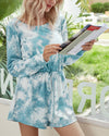 Tie-Dyed Mid Waist Jumpsuit - Sky Blue oh!My Lady 