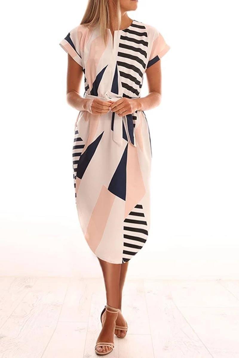 Trendy Printed Asymmetrical Midi Dress(3 colors) ohmylady/Dresses OML 