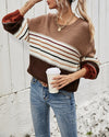 Up At Dawn Colorblock Knit Sweater Top - Rust Sweaters oh!My Lady 