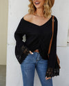 V-Neck Flared Sleeves Women's Sweater oh!My Lady 