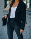 Walford Cropped Fringe Faux Suede Jacket - Black Sweaters oh!My Lady 