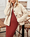 Warm Wishes Button Up Shearling Coat ShellyBeauty 
